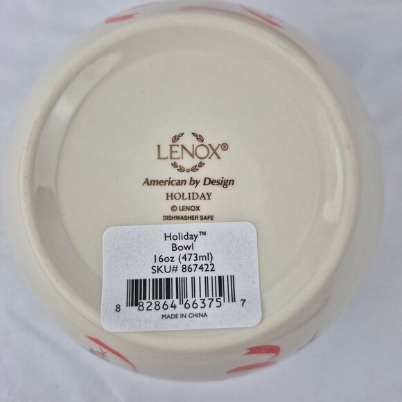 Lenox Holiday Bowl American By Design Holiday Pattern 16 oz - Picture 13 of 16